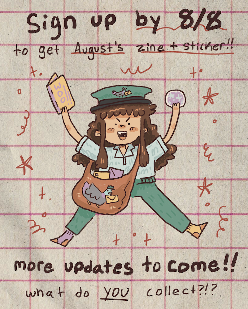 Zine + sticker fun fact mail club!