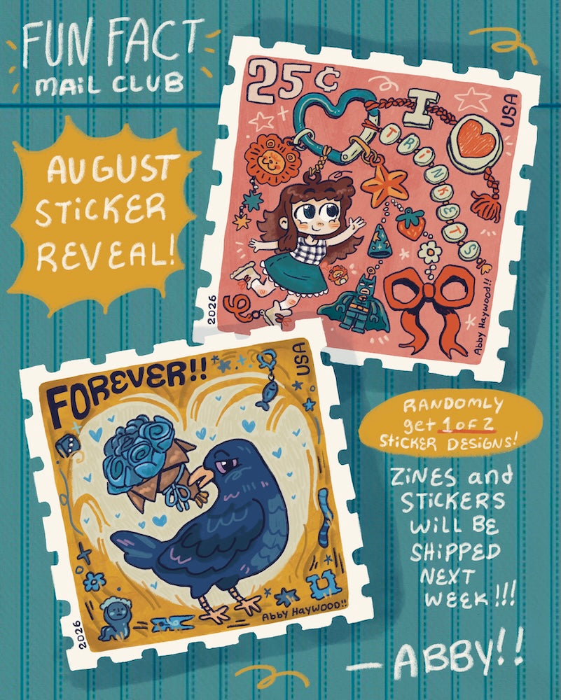 Zine + sticker fun fact mail club!