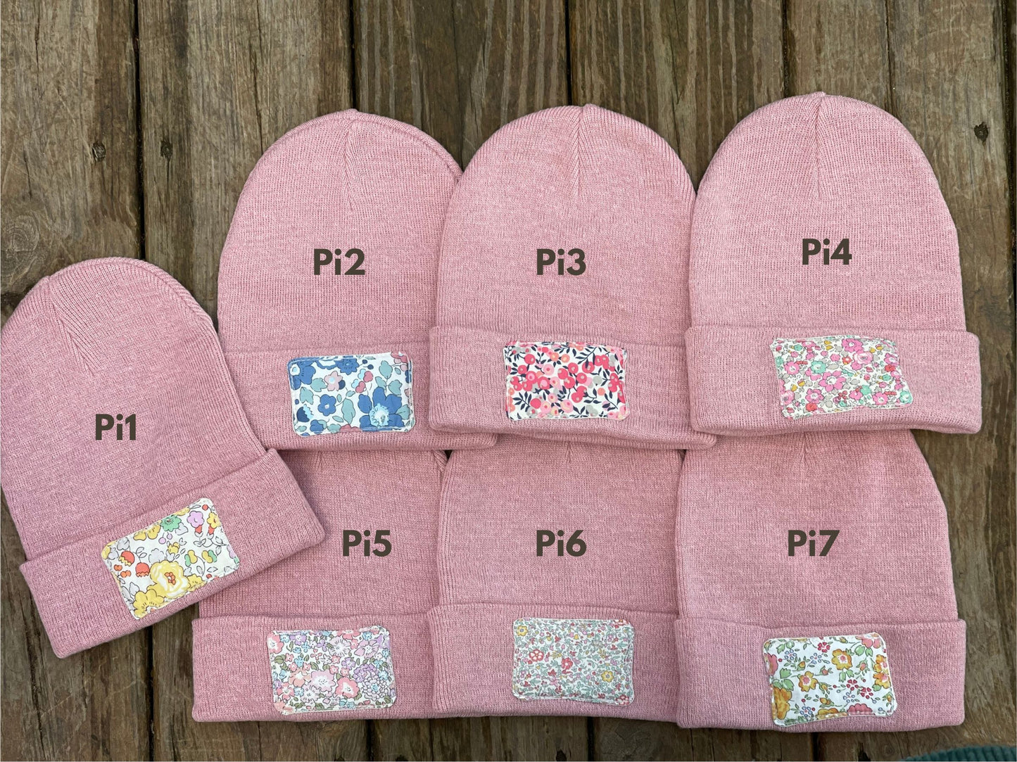 Floral patch beanie