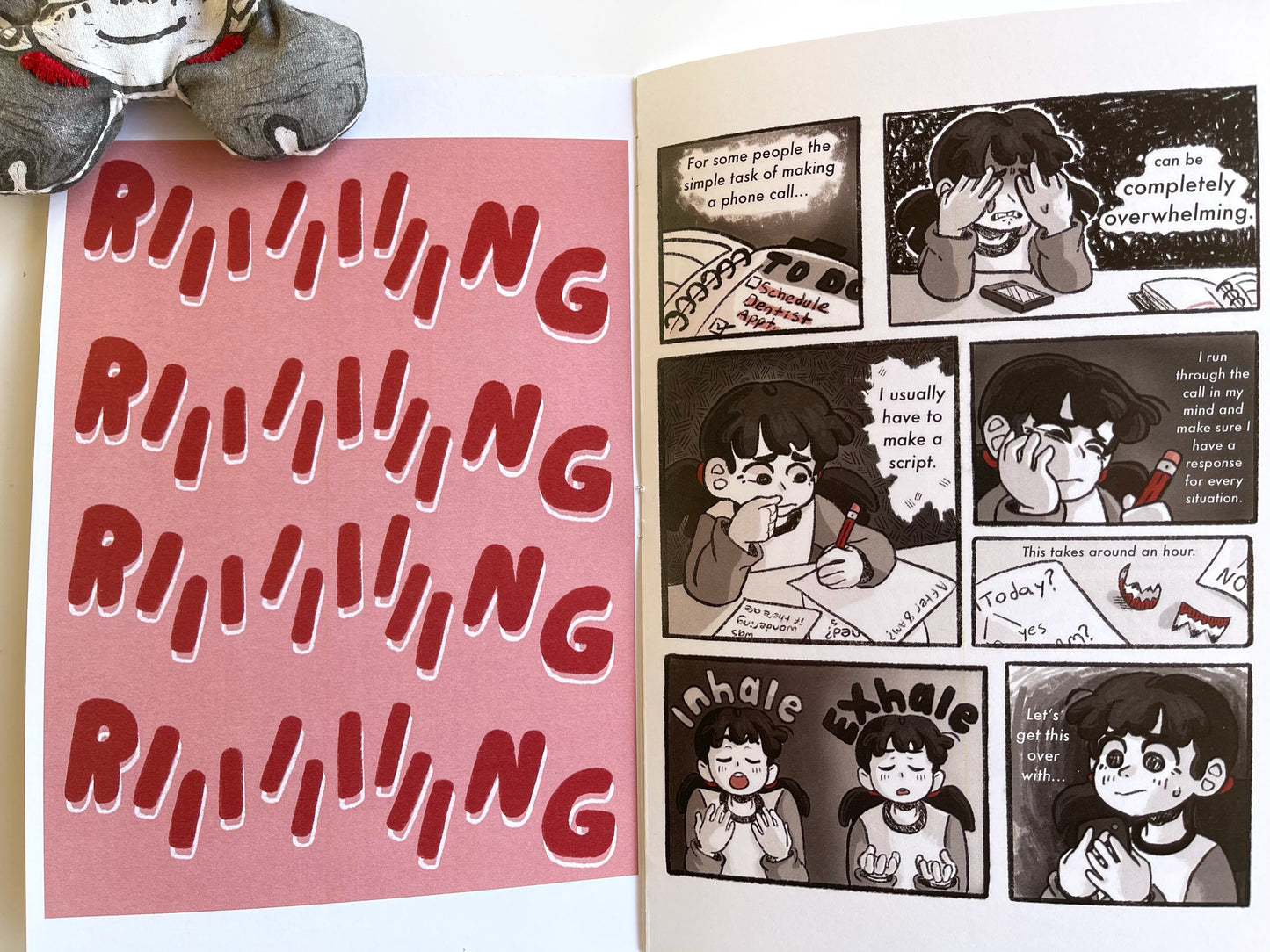 Zine and extras: Making a Call with Phone Anxiety