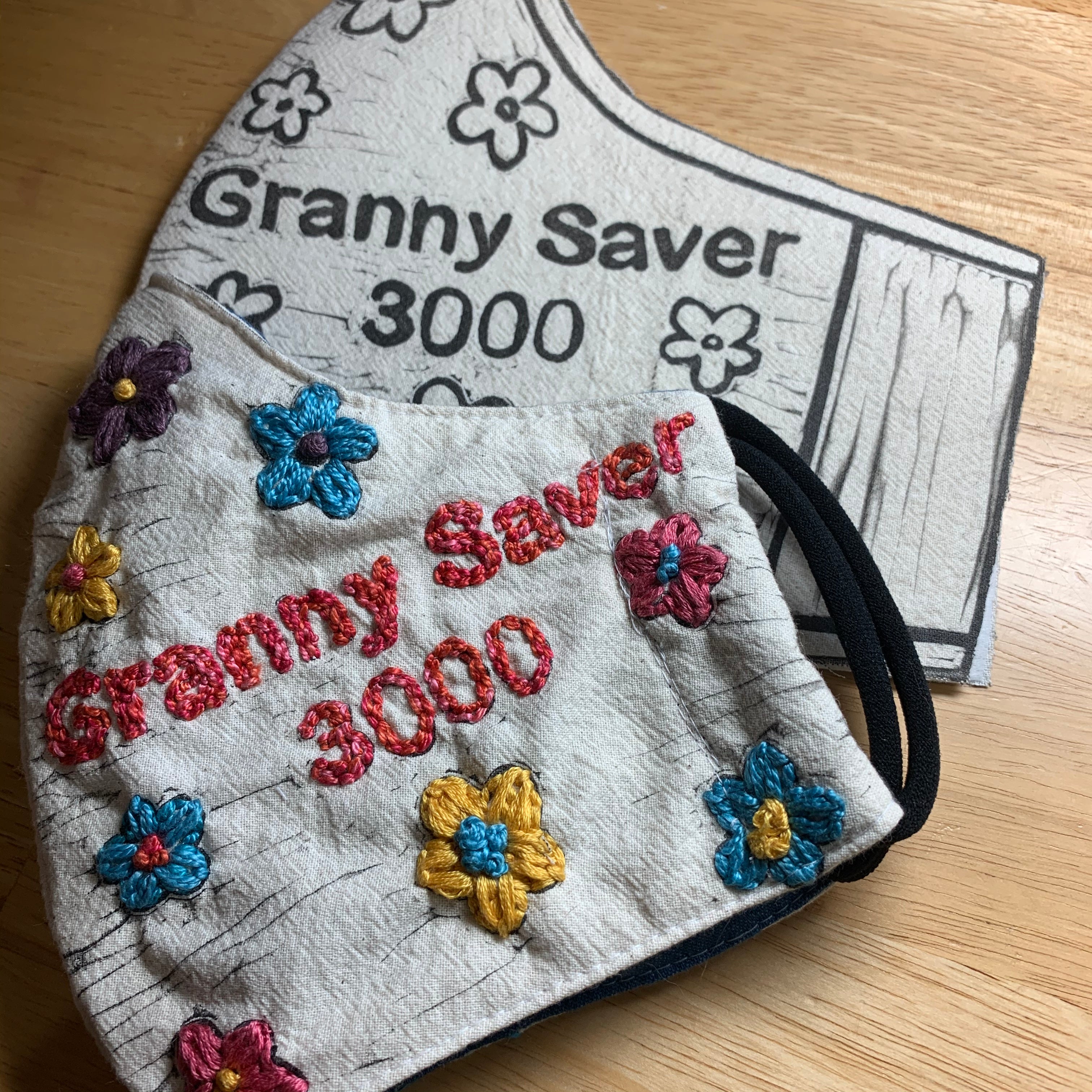 Granny Saver 3000 Face Mask Embroidery Sampler