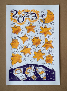 Stargazing 2023 Screenprinted Calendar
