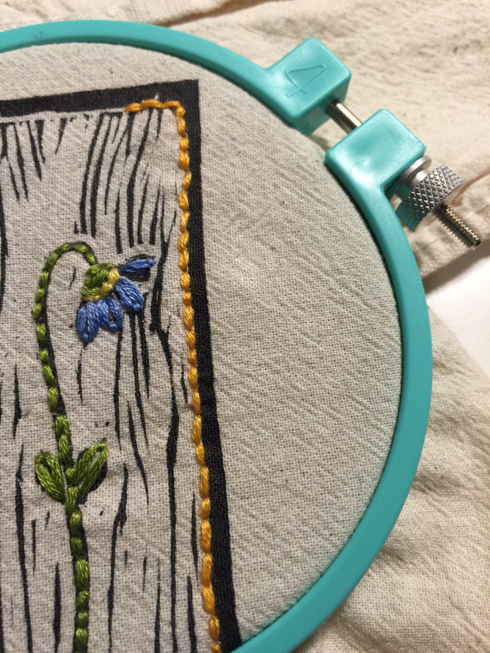 DIY Embroidery Bookmark 'Read To Grow' Print